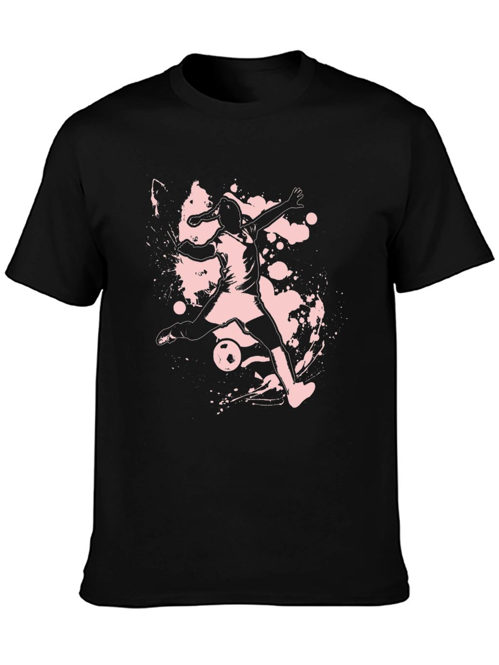 Soccer Player Graphic Tee - Black