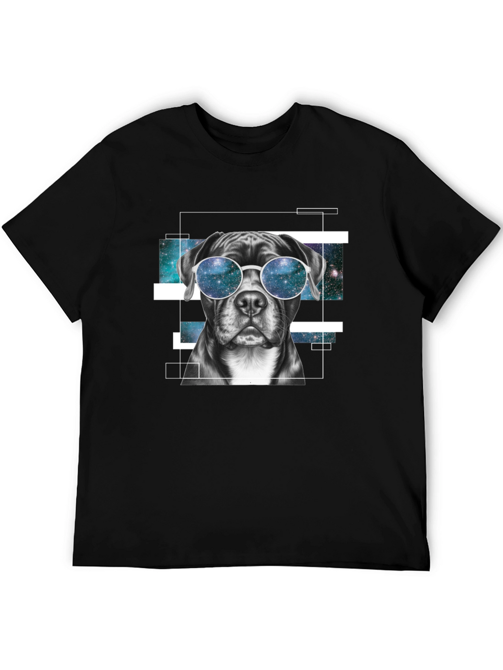 Cool Dog Galaxy Sunglasses Graphic T-Shirt