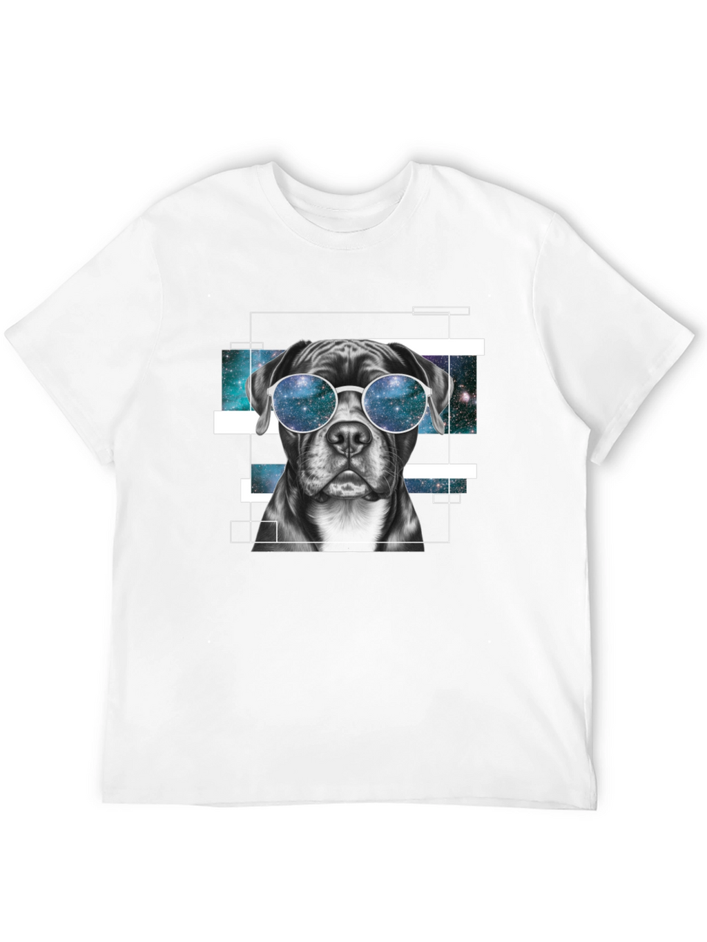 Cool Dog Galaxy Sunglasses Graphic T-Shirt