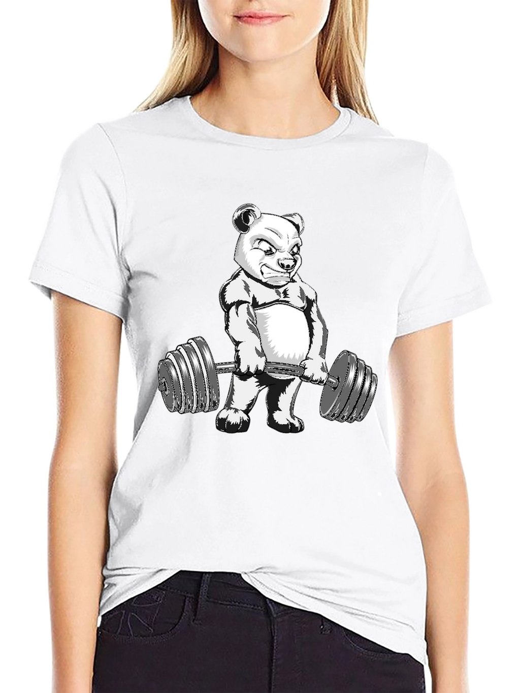 Bear Lifting Weights Graphic Tee
