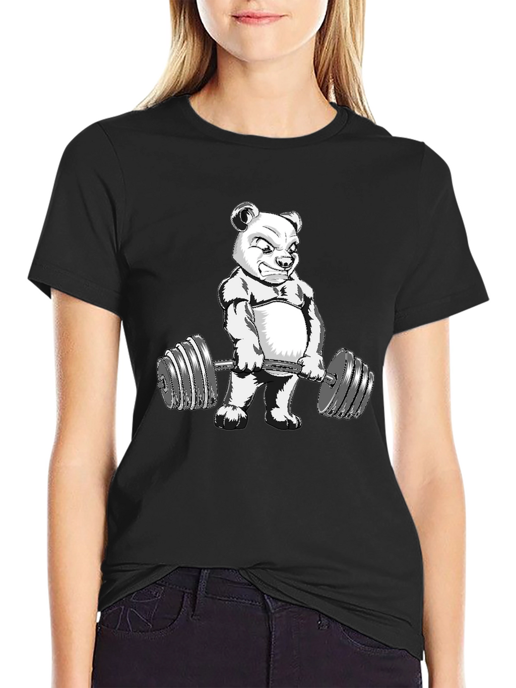 Bear Lifting Weights Graphic Tee