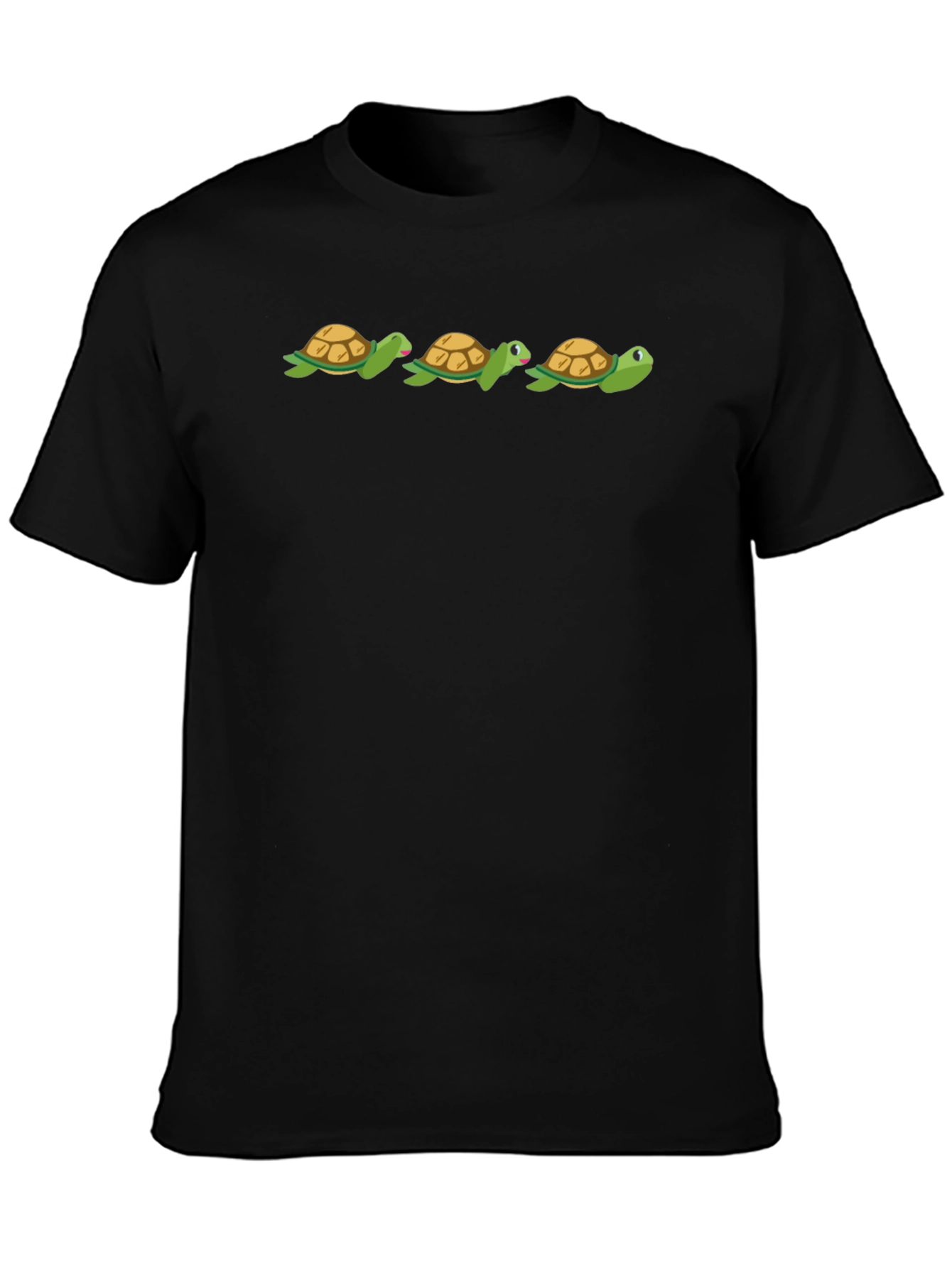 Turtle Trio Black Tee - Fun & Casual