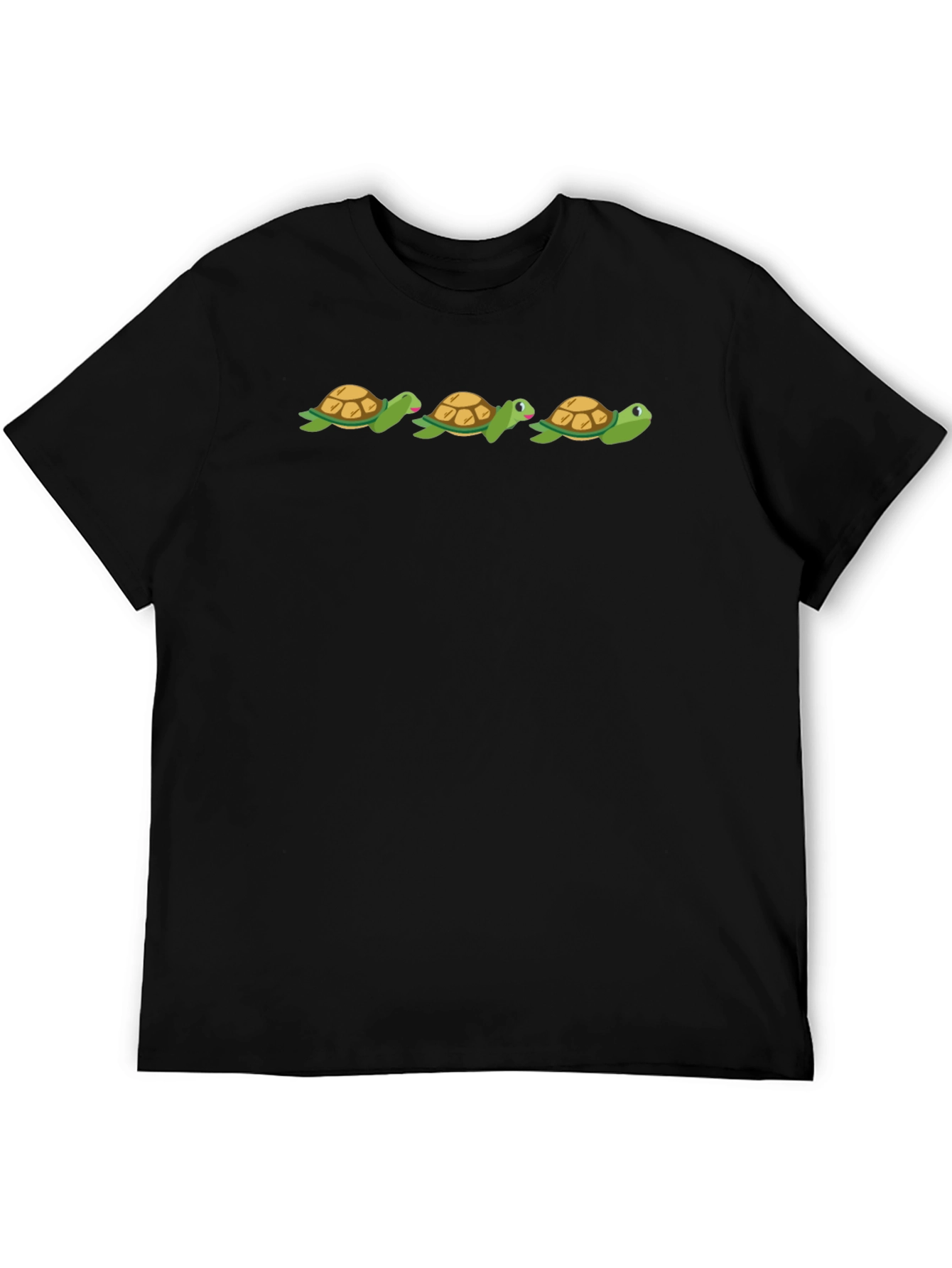 Turtle Trio Black Tee - Fun & Casual