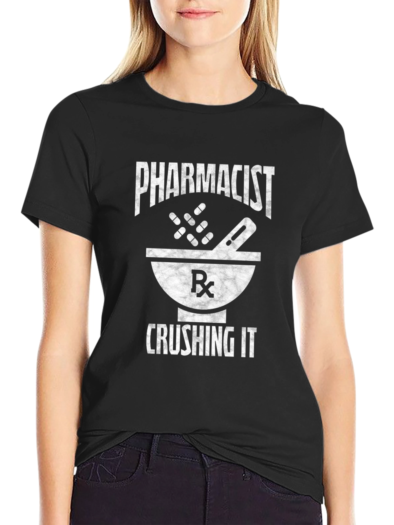 Pharmacist Crushing It T-Shirt - Rx Mortar Pestle Graphic Tee