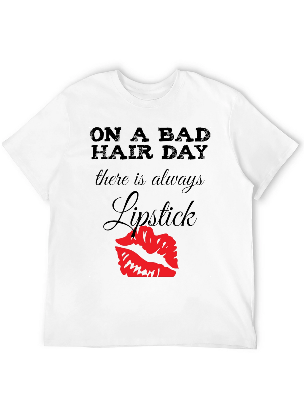Bad Hair Day Lipstick Graphic Tee