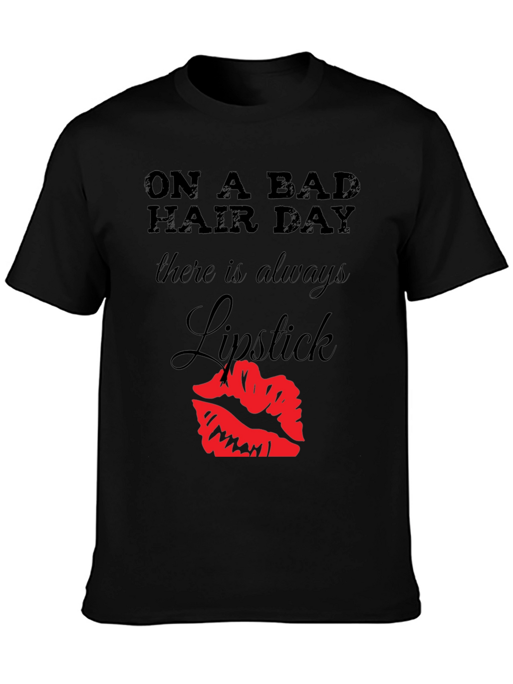 Bad Hair Day Lipstick Graphic Tee