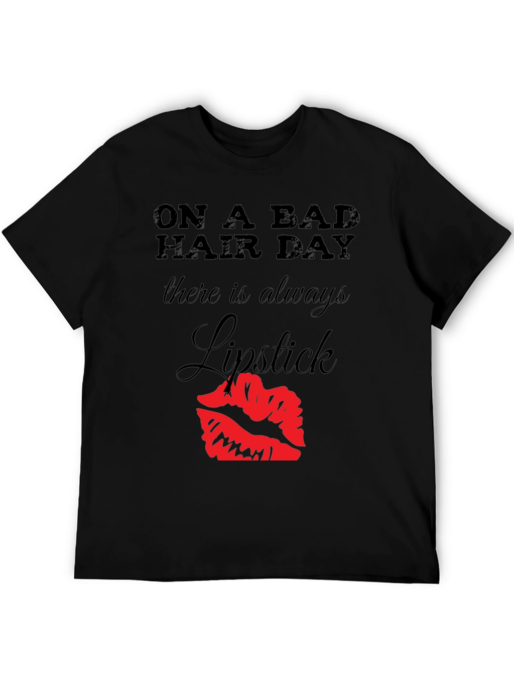 Bad Hair Day Lipstick Graphic Tee