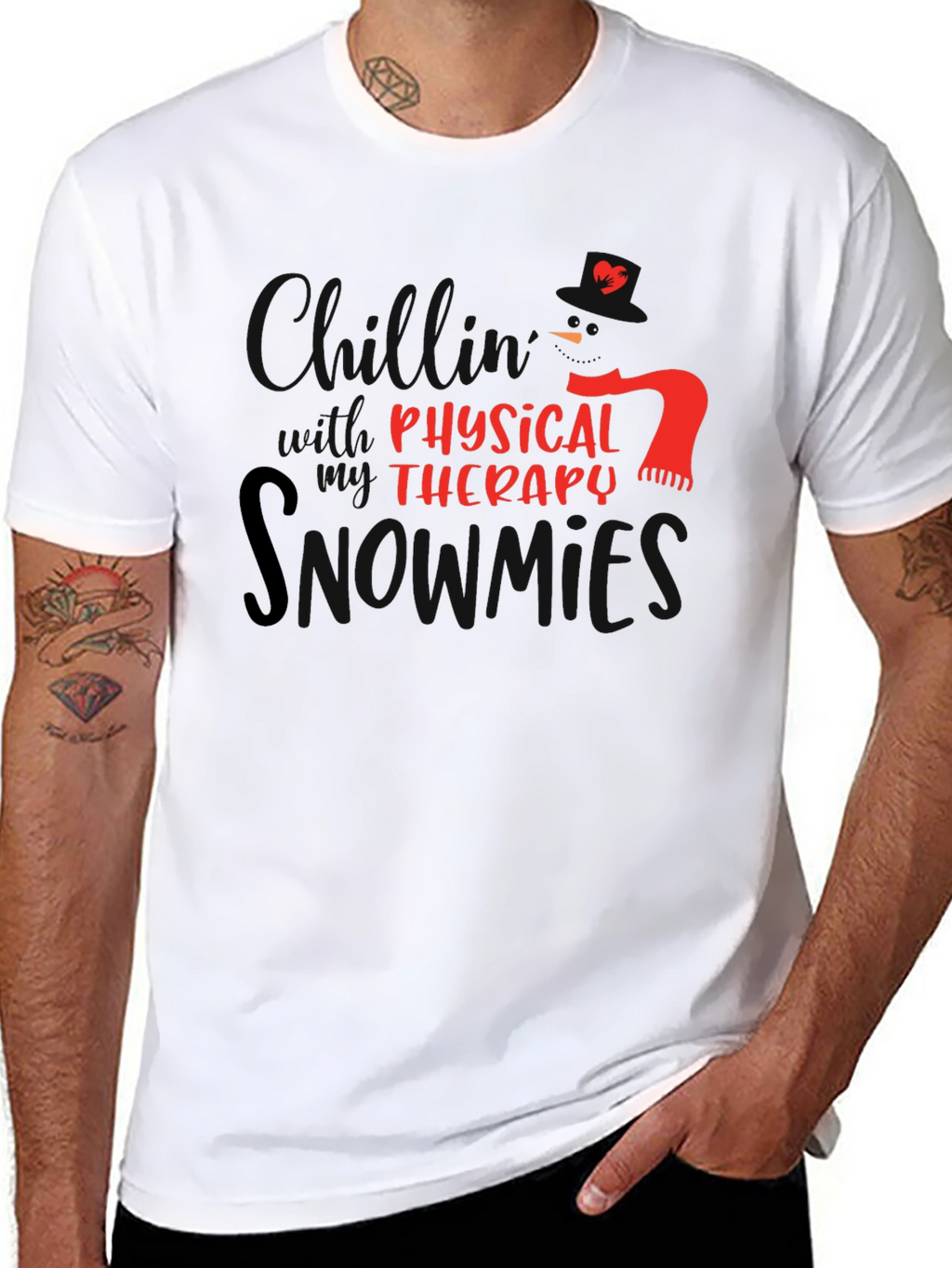 Physical Therapy Snowman Graphic T-Shirt