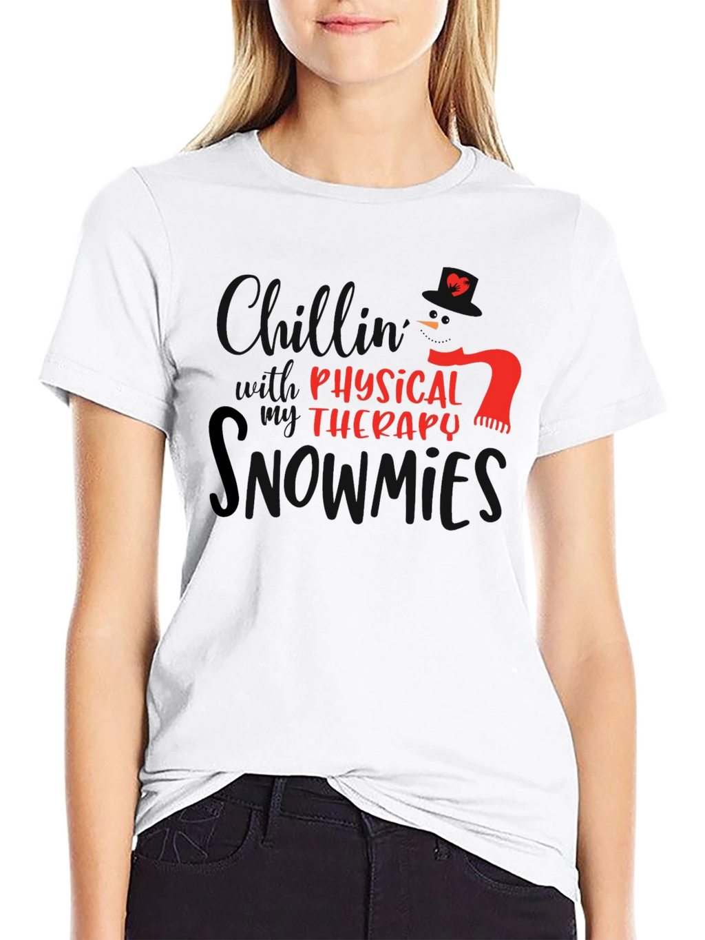 Physical Therapy Snowman Graphic T-Shirt
