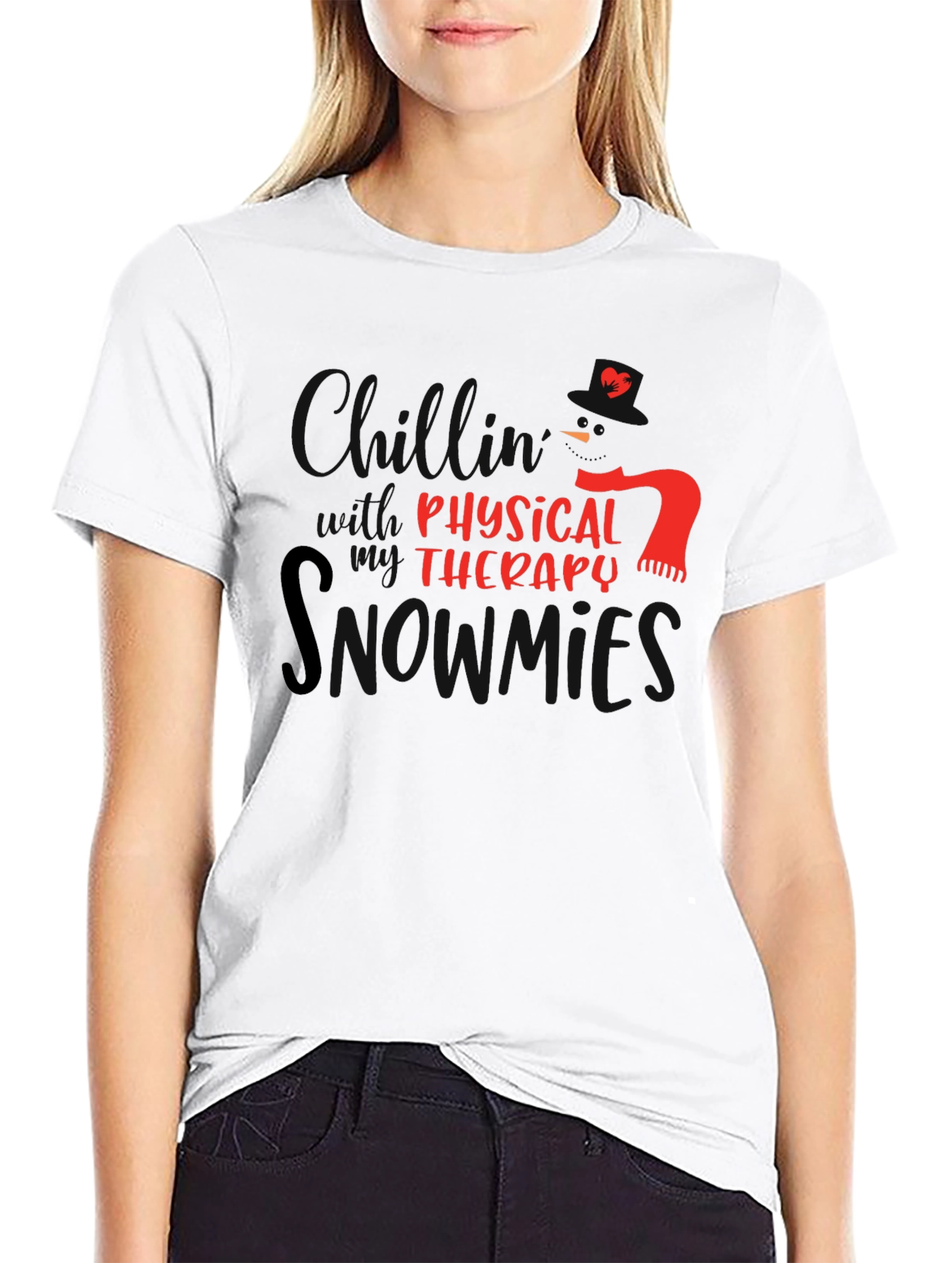 Physical Therapy Snowman Graphic T-Shirt