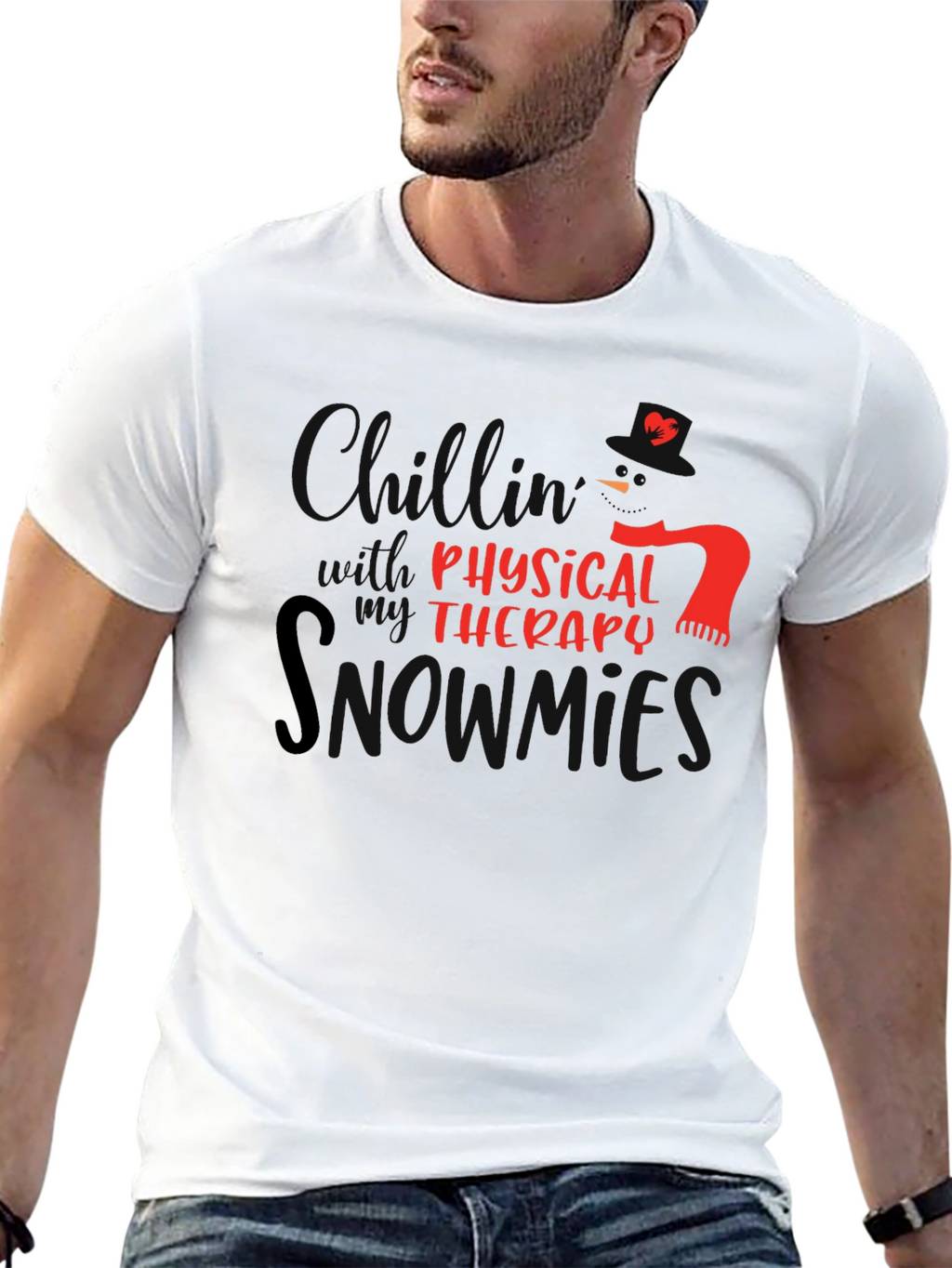 Physical Therapy Snowman Graphic T-Shirt