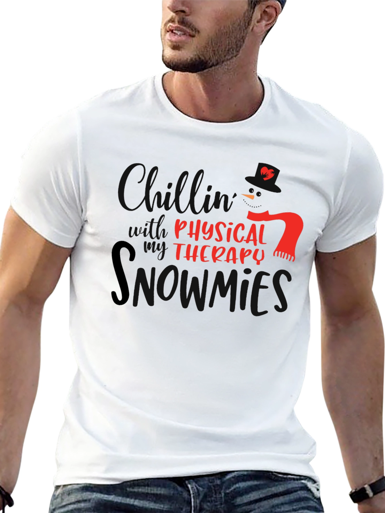 Physical Therapy Snowman Graphic T-Shirt
