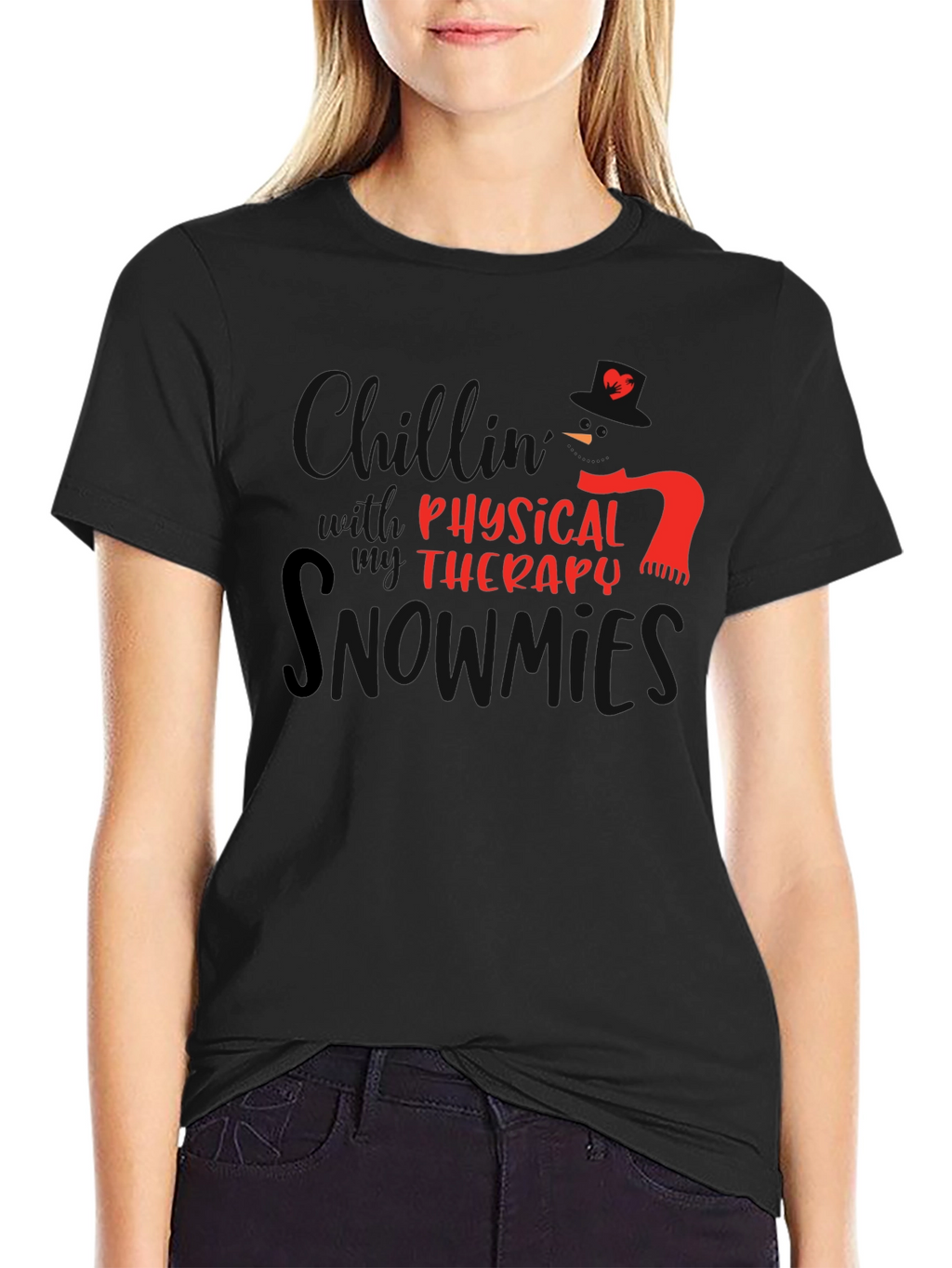 Physical Therapy Snowman Graphic T-Shirt