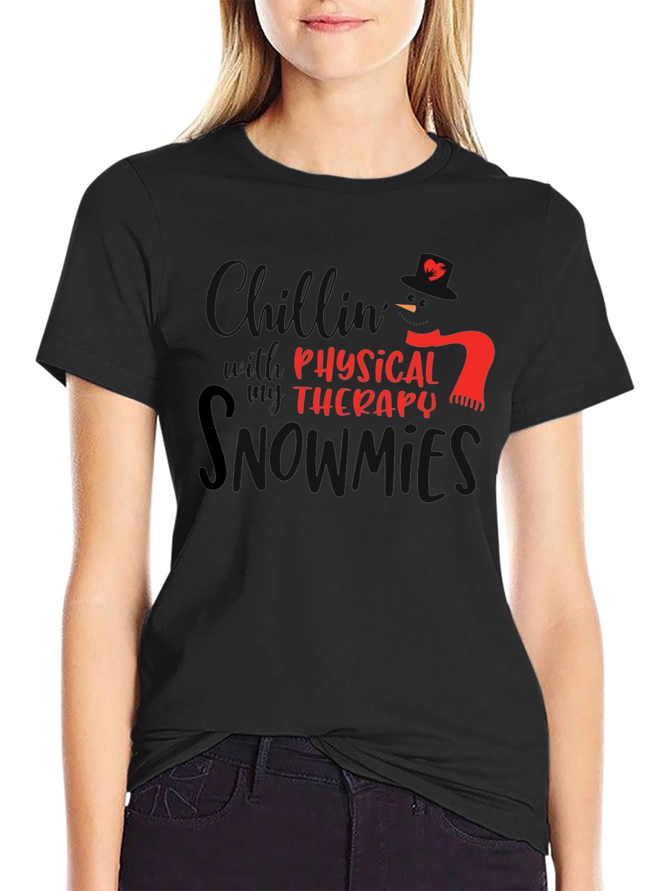 Physical Therapy Snowman Graphic T-Shirt