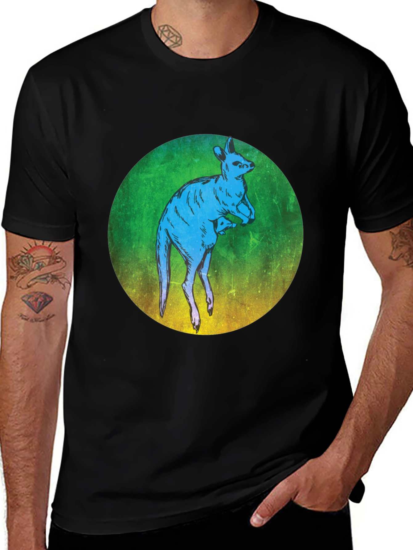 Kangaroo Graphic T-Shirt - Unique Animal Design