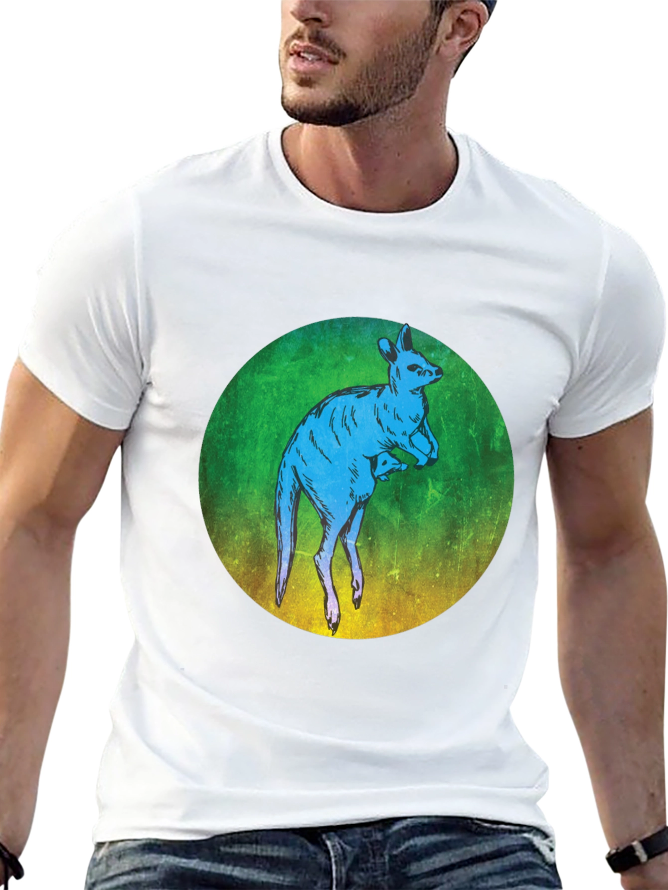 Kangaroo Graphic T-Shirt - Unique Animal Design