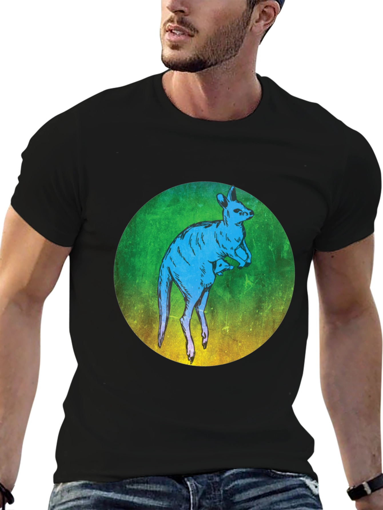 Kangaroo Graphic T-Shirt - Unique Animal Design