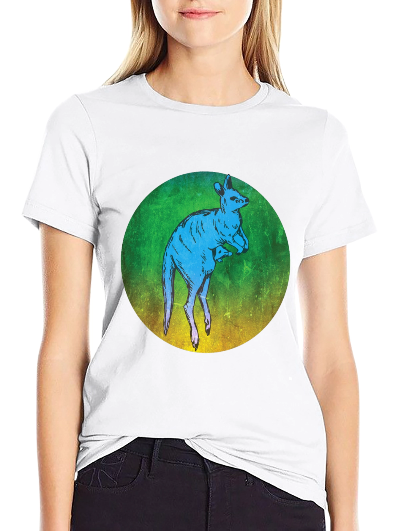 Kangaroo Graphic T-Shirt - Unique Animal Design