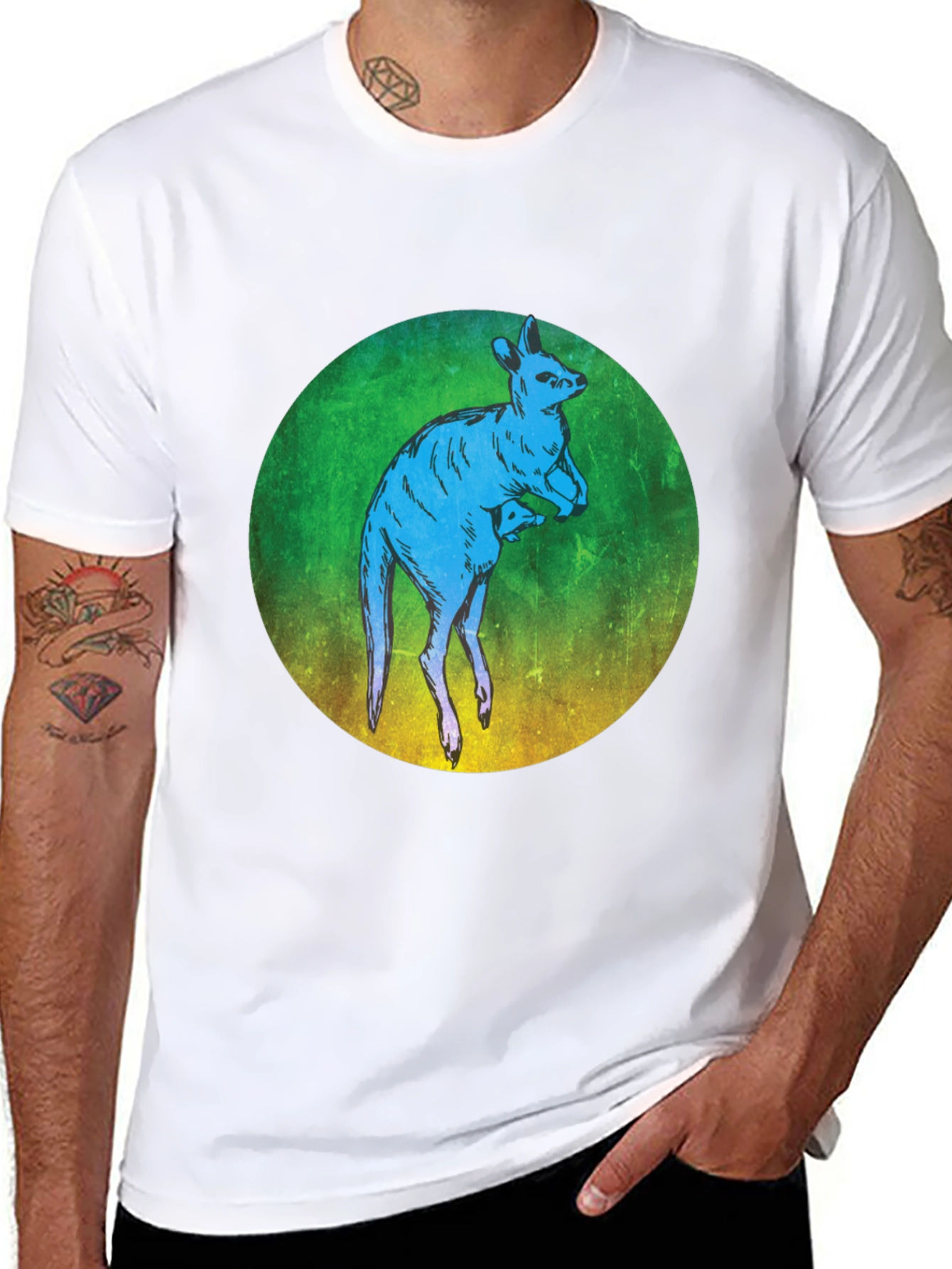 Kangaroo Graphic T-Shirt - Unique Animal Design