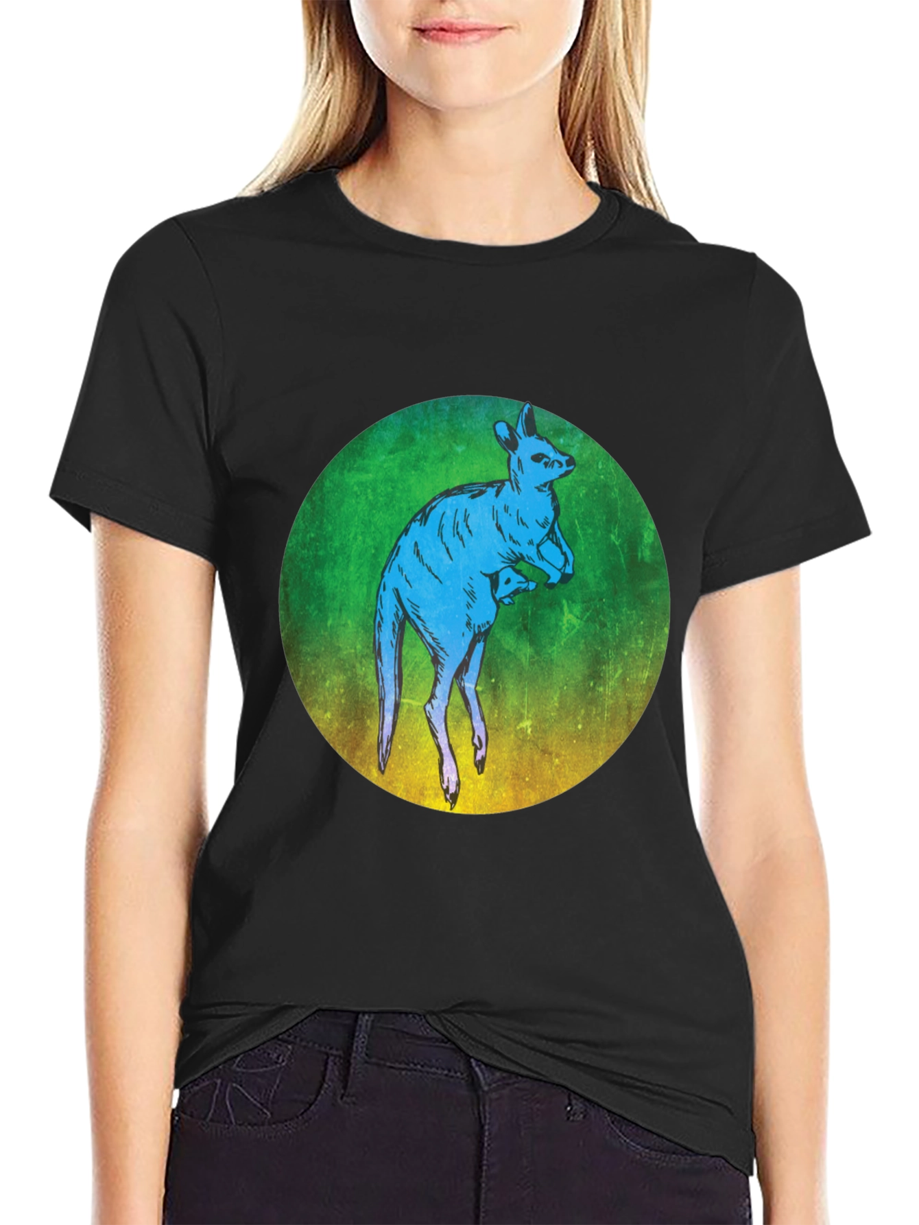 Kangaroo Graphic T-Shirt - Unique Animal Design