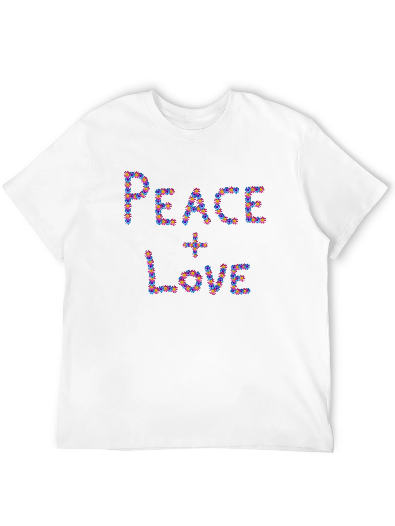 Peace & Love Floral Graphic Black T-Shirt