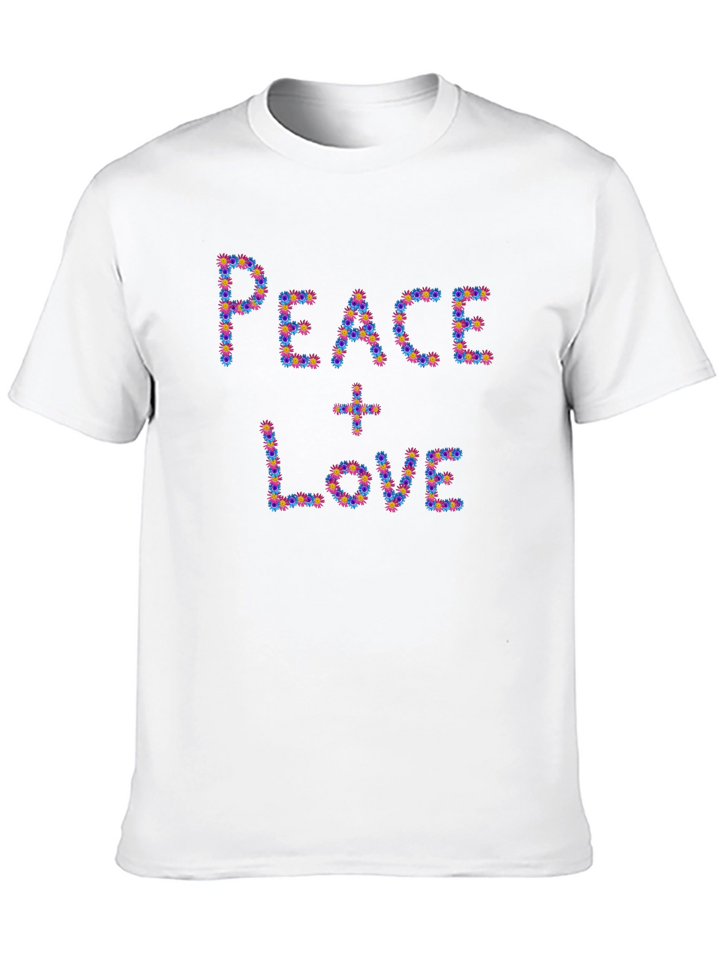 Peace & Love Floral Graphic Black T-Shirt