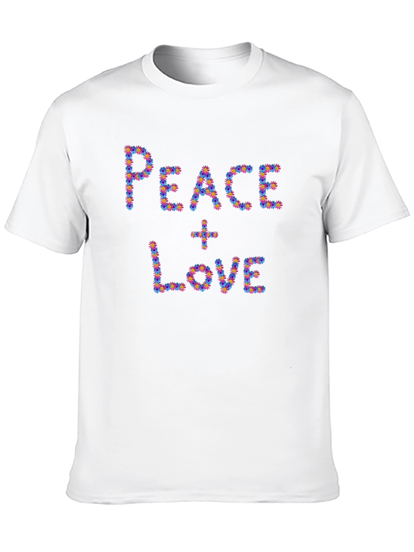 Peace & Love Floral Graphic Black T-Shirt
