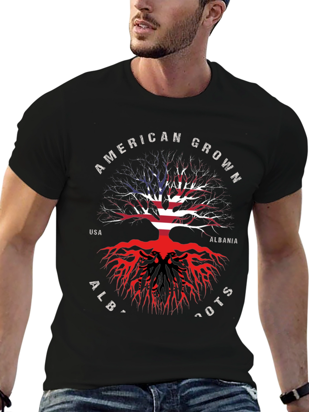 American Grown Albanian Roots T-Shirt