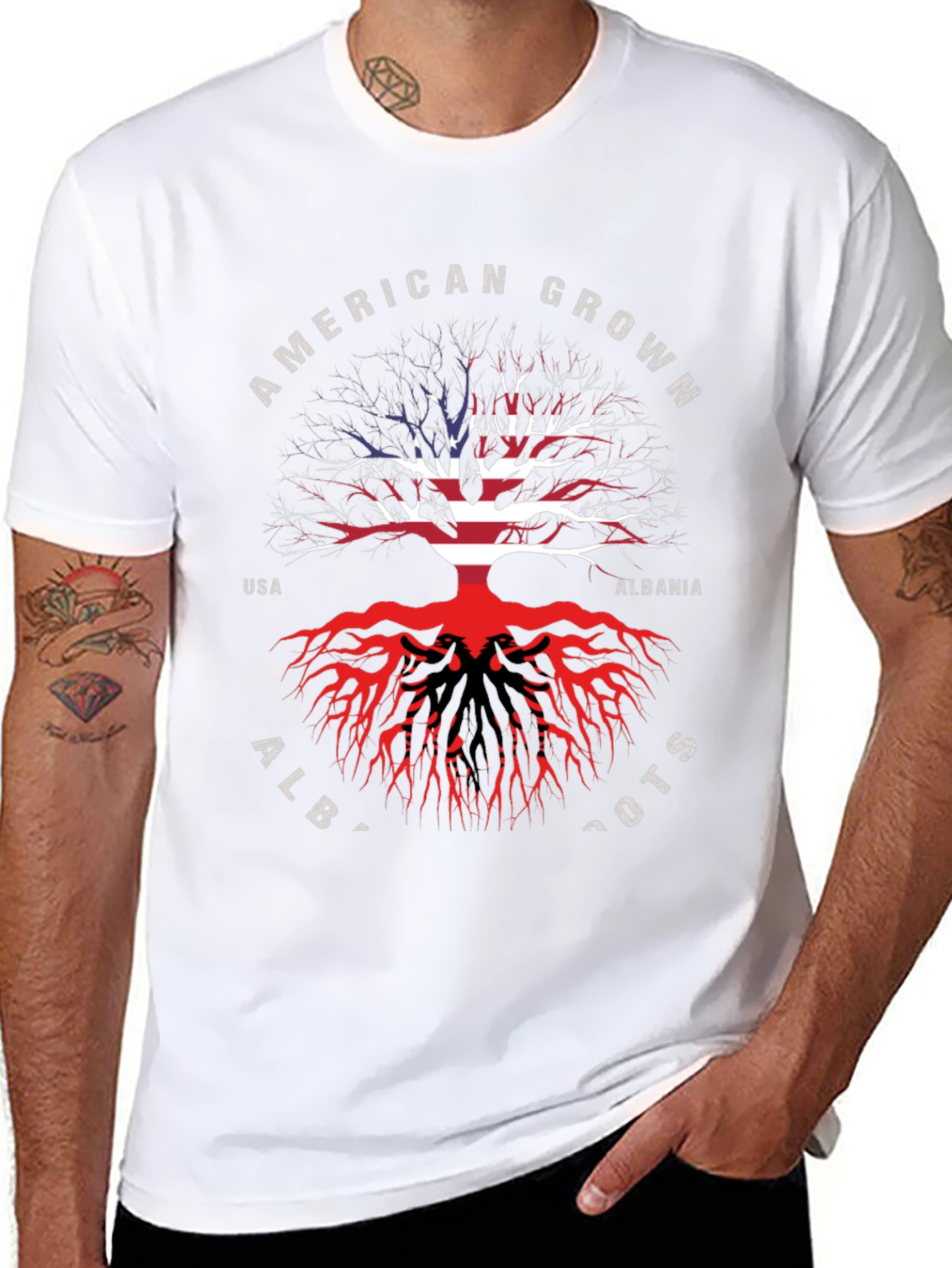 American Grown Albanian Roots T-Shirt