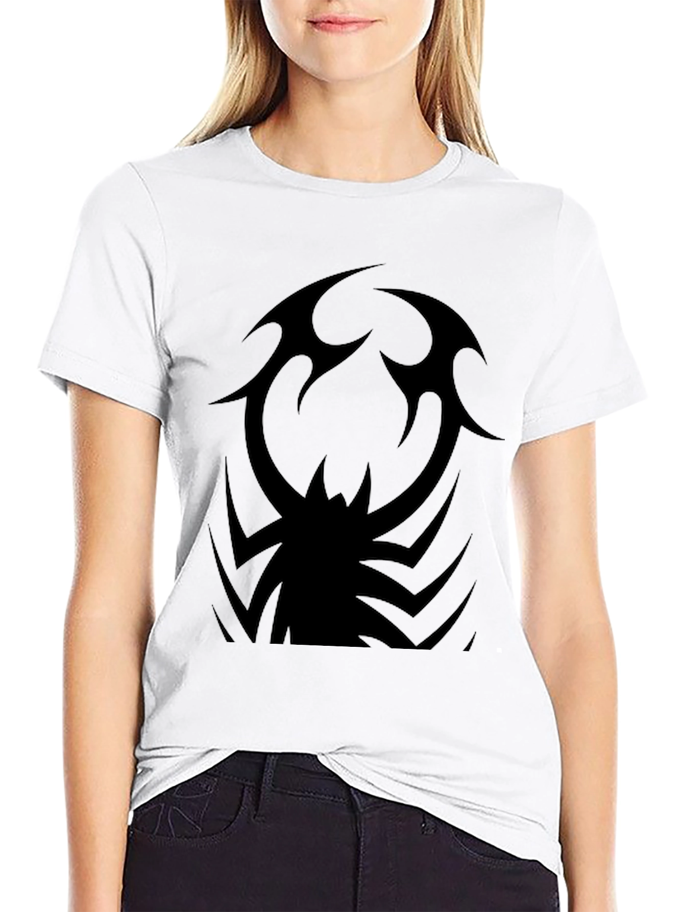 Mens Black Tribal Spider Graphic Tee