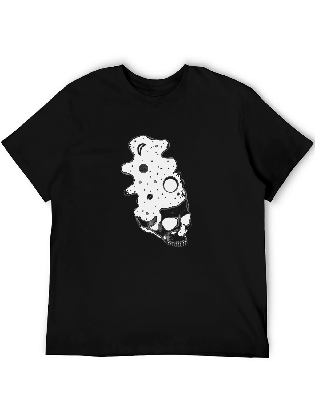 Skull & Space Black Graphic Tee