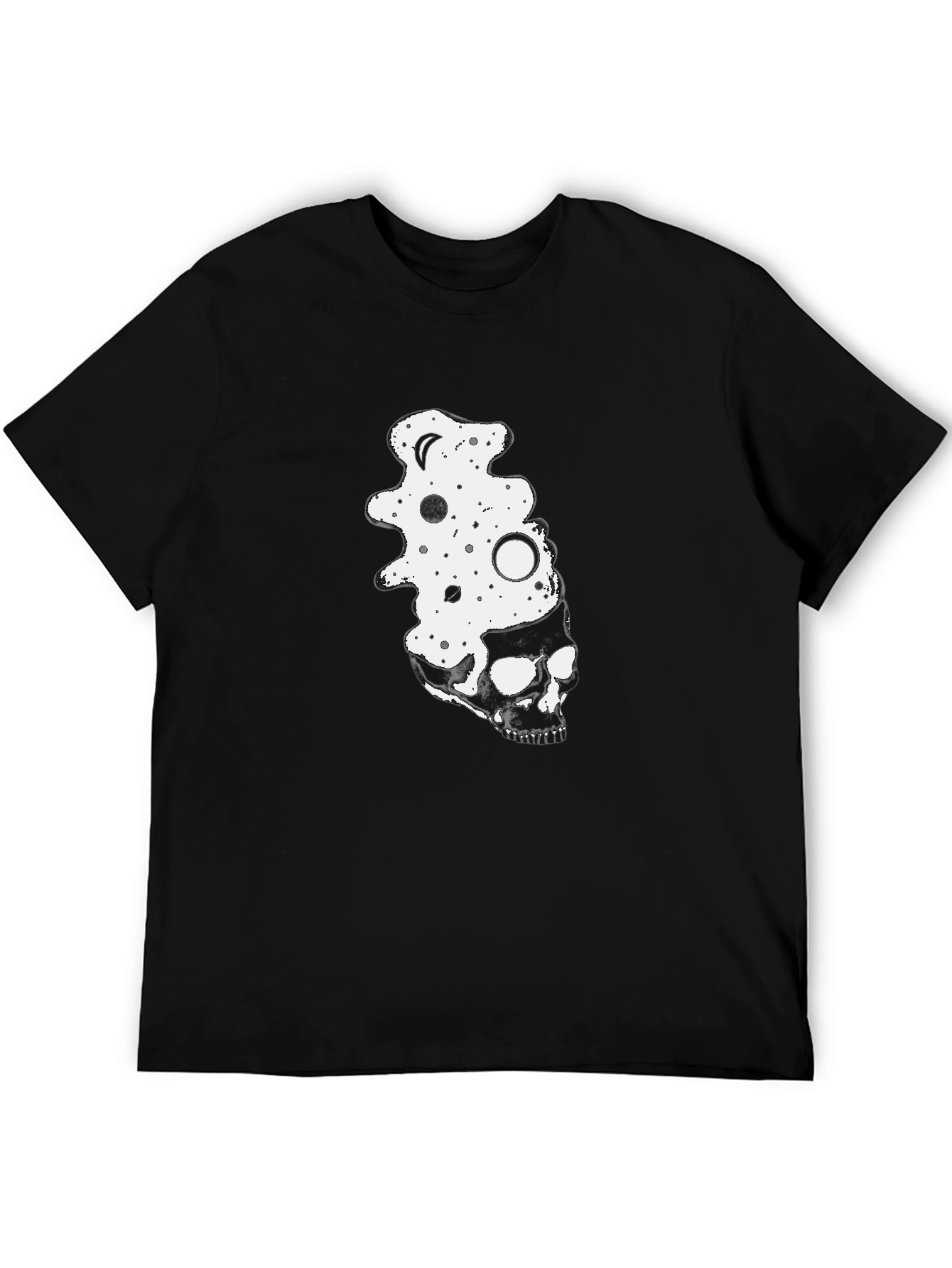 Skull & Space Black Graphic Tee