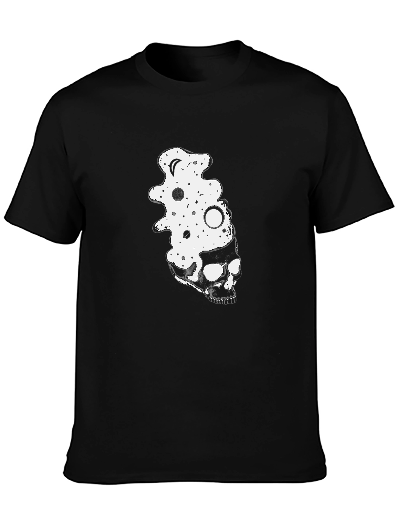 Skull & Space Black Graphic Tee