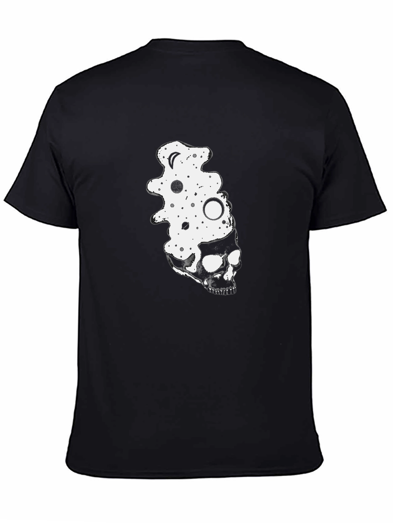 Skull & Space Black Graphic Tee