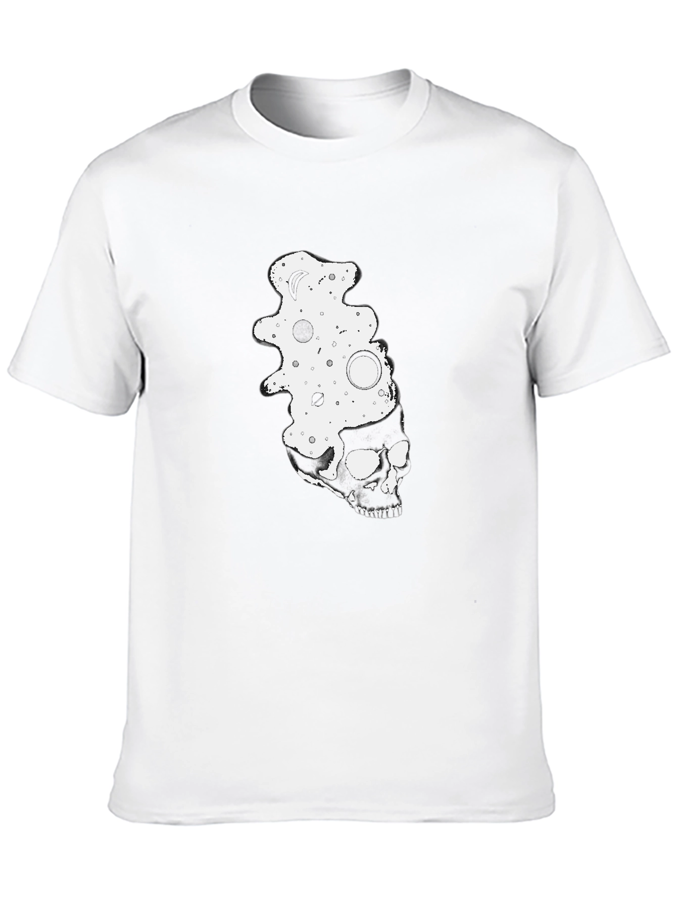 Skull & Space Black Graphic Tee