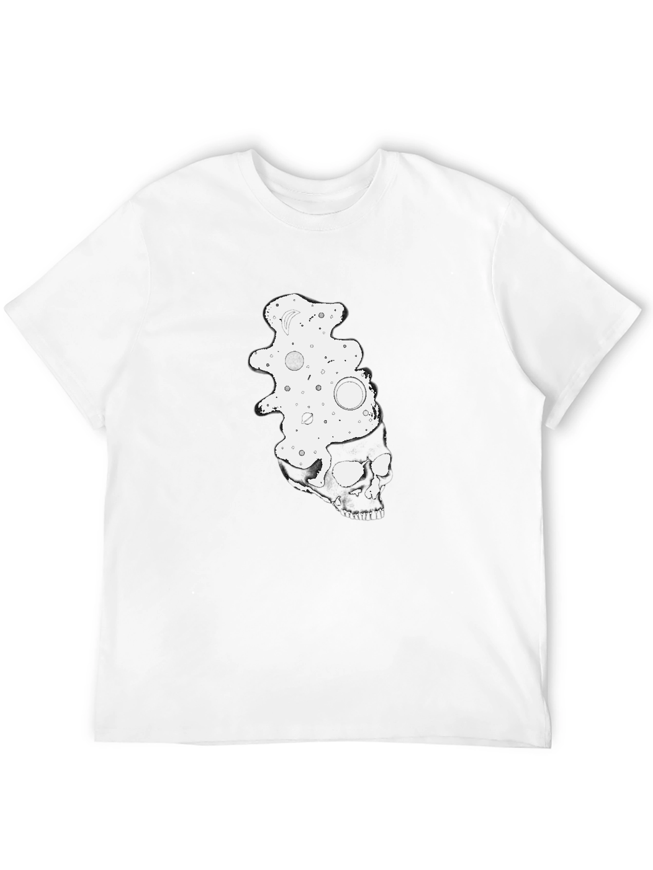 Skull & Space Black Graphic Tee