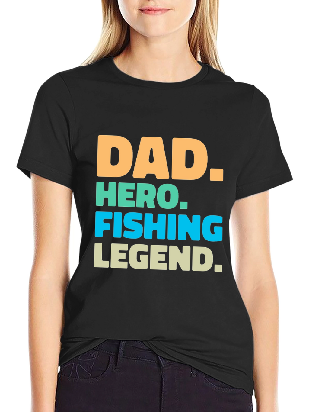 Dad Hero Fishing Legend Graphic T-Shirt