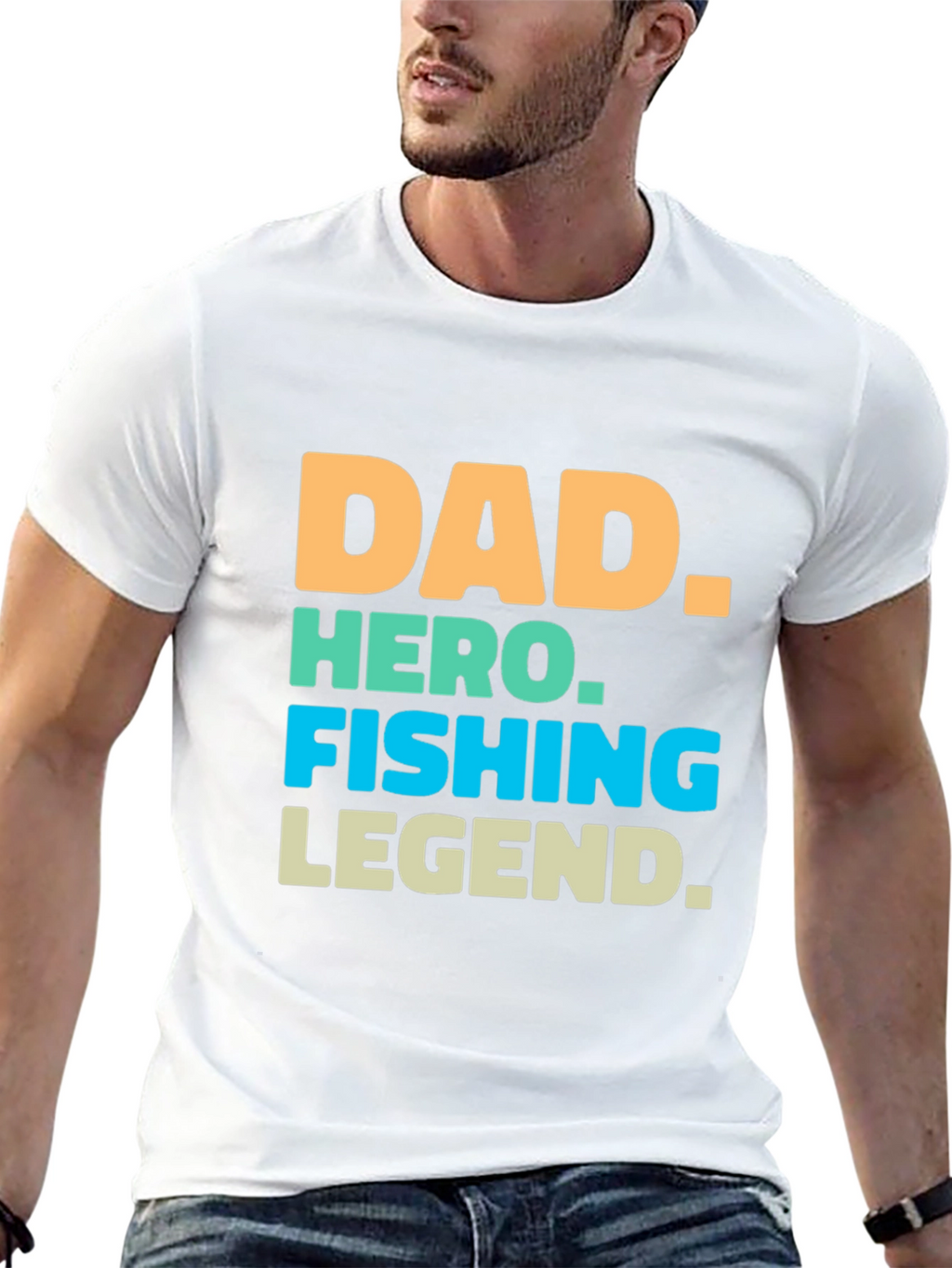 Dad Hero Fishing Legend Graphic T-Shirt