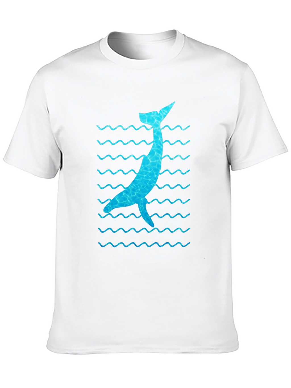 Whale Wave Graphic Tee - Black Cotton Casual Shirt