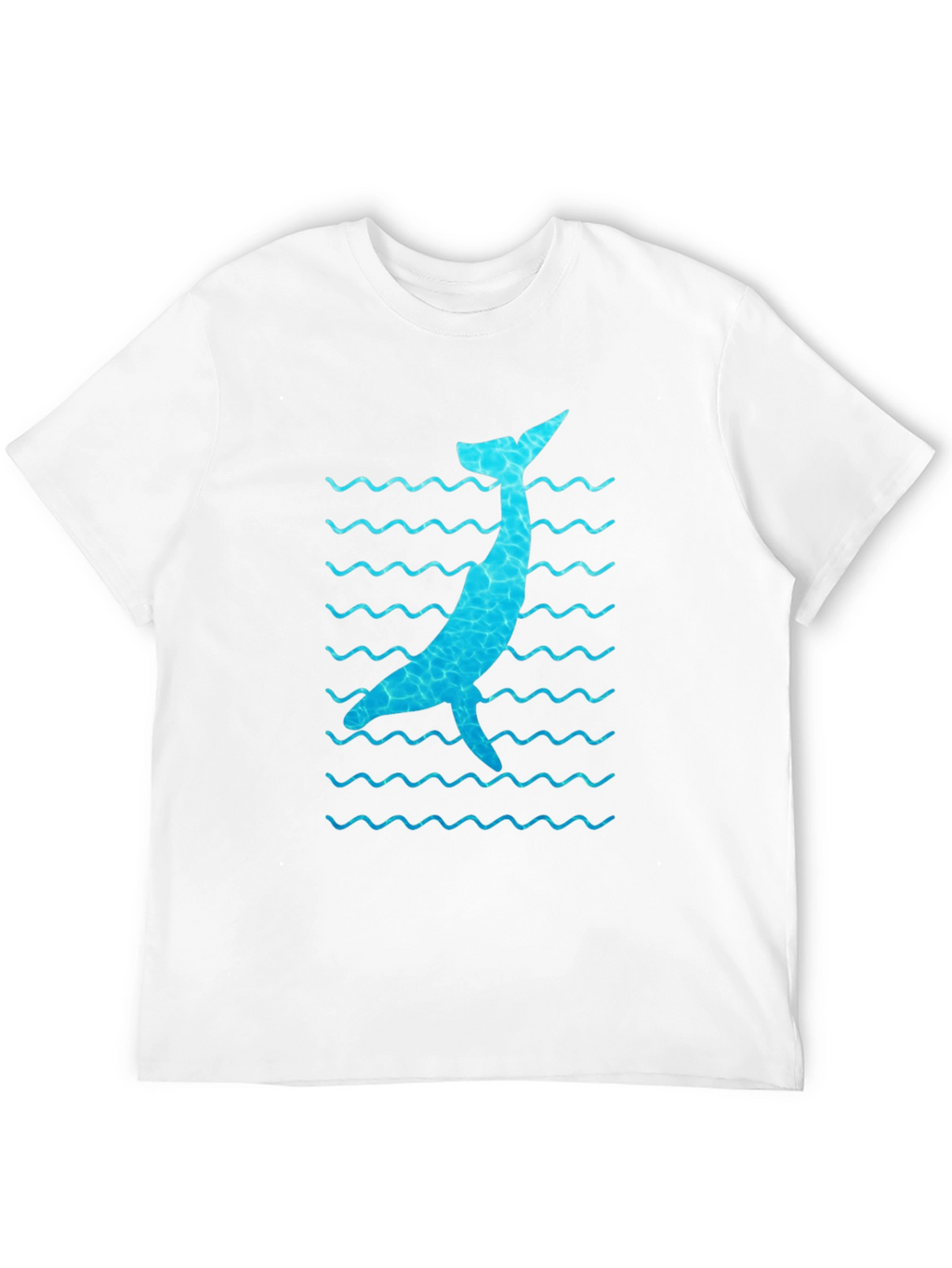 Whale Wave Graphic Tee - Black Cotton Casual Shirt