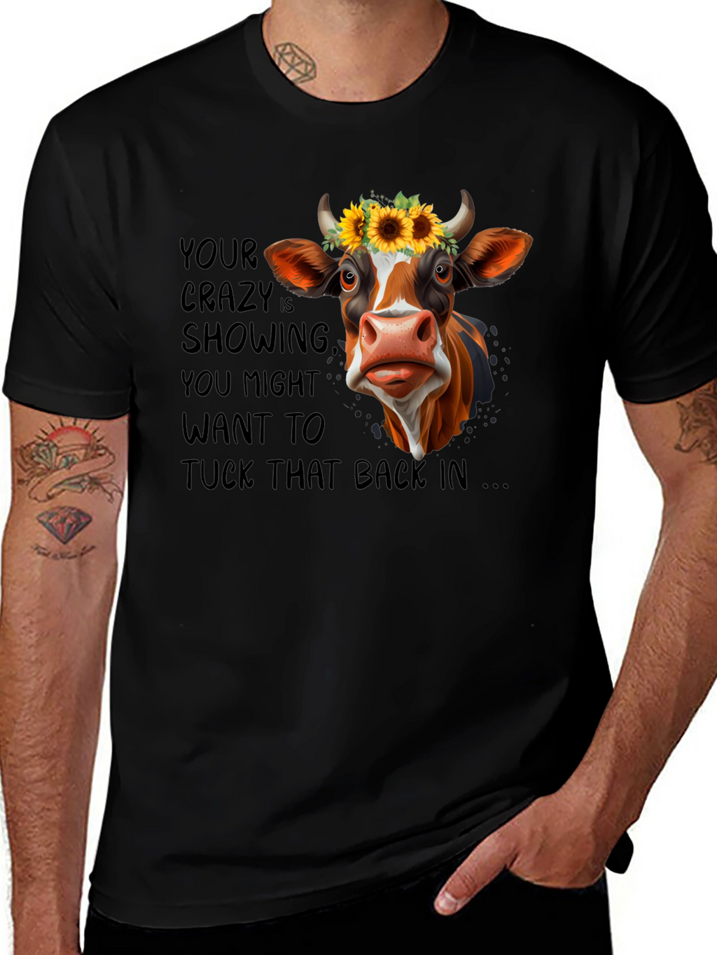 Crazy Cow Sunflower Graphic Tee
