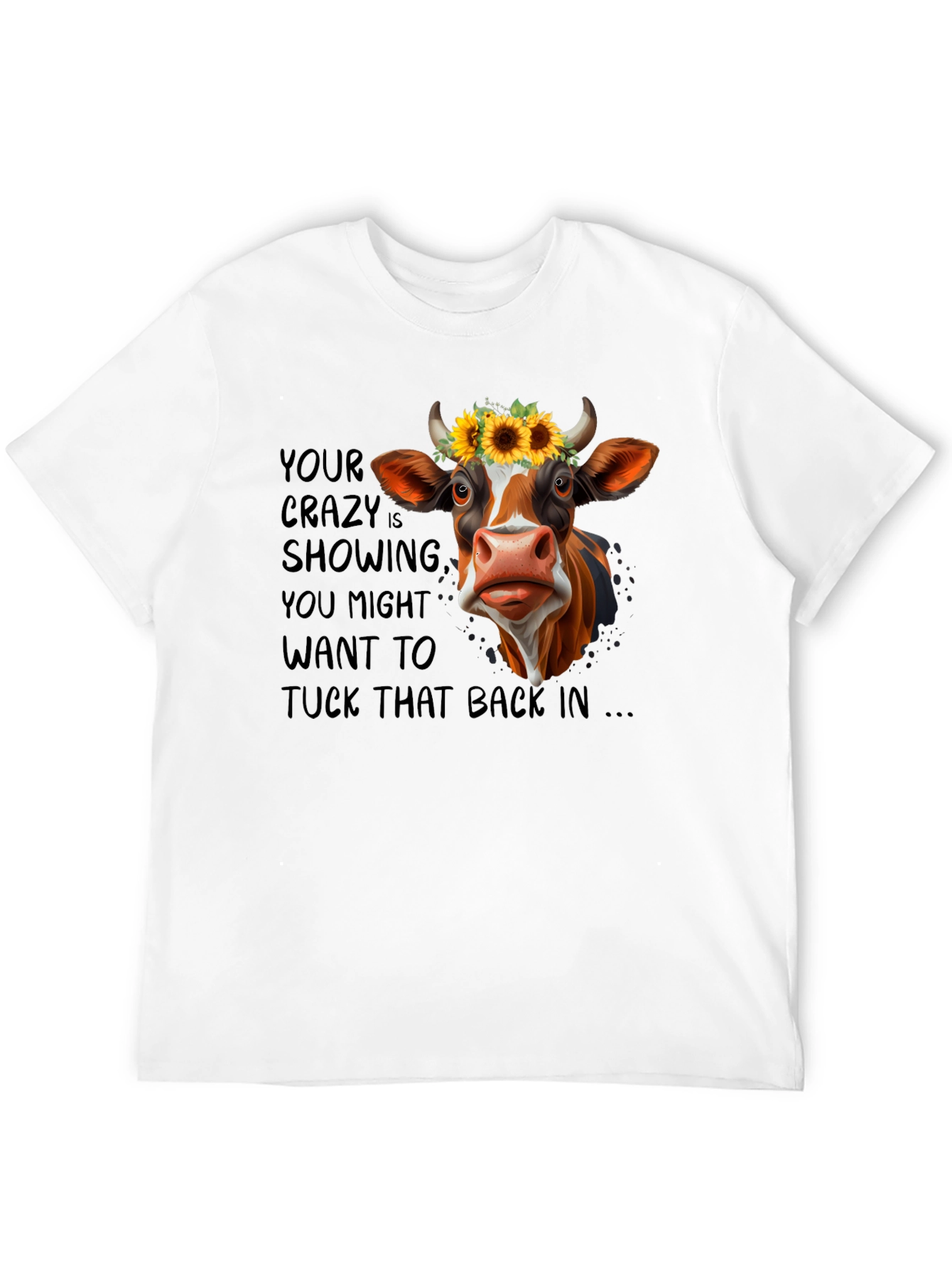 Crazy Cow Sunflower Graphic Tee