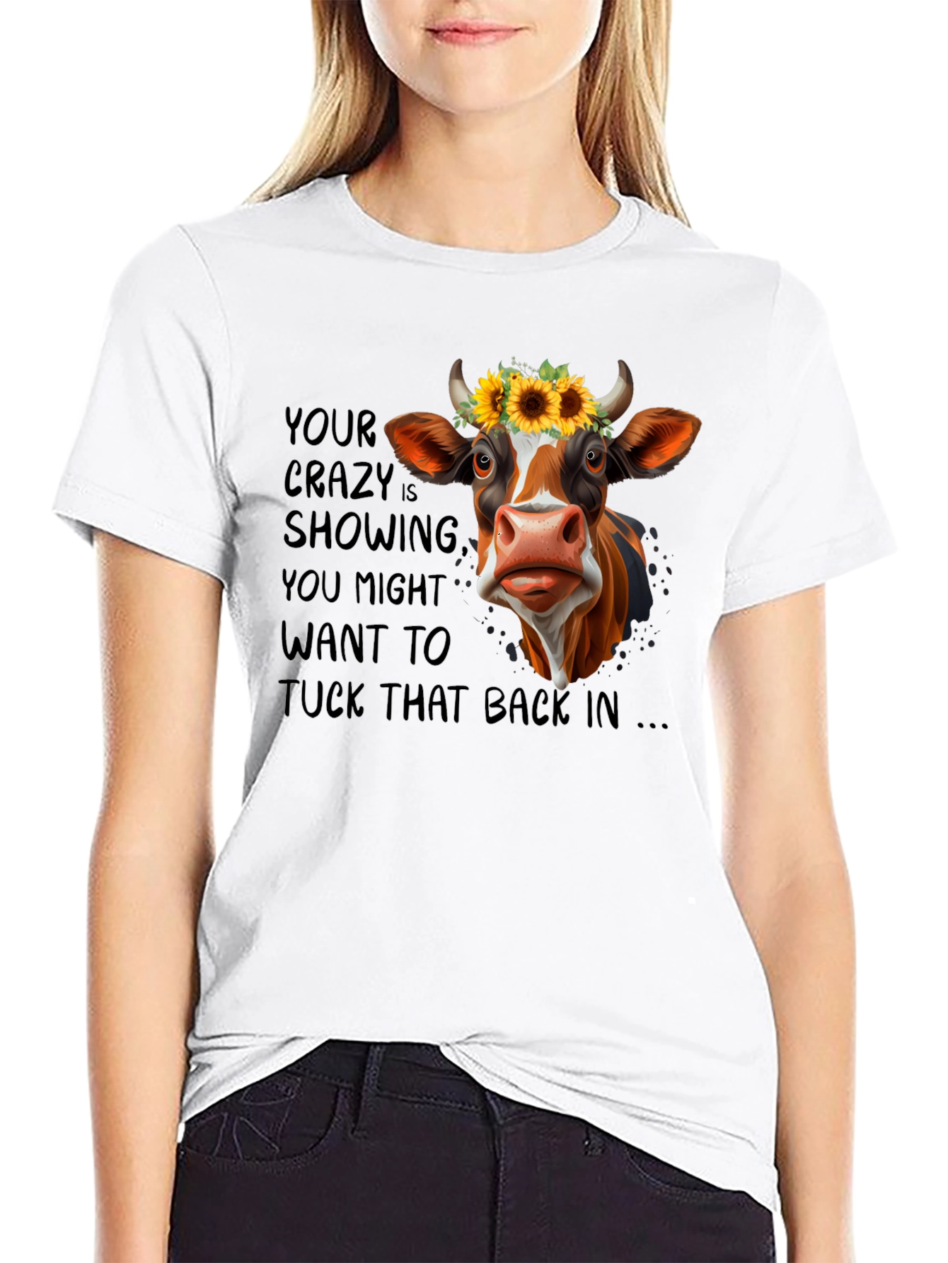 Crazy Cow Sunflower Graphic Tee