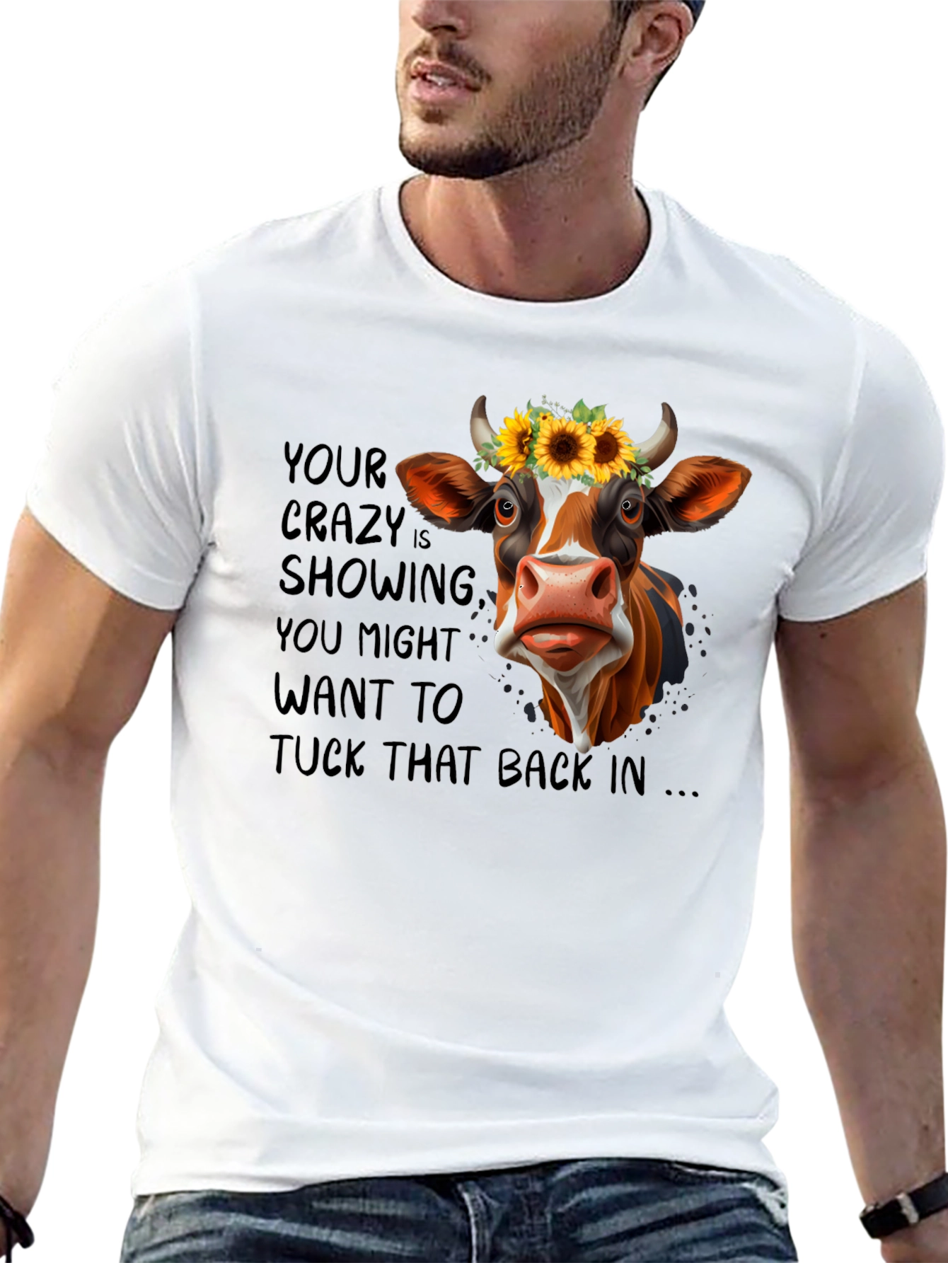 Crazy Cow Sunflower Graphic Tee