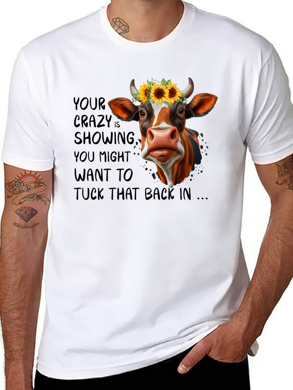 Crazy Cow Sunflower Graphic Tee