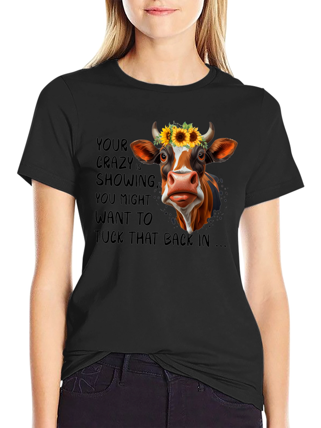 Crazy Cow Sunflower Graphic Tee