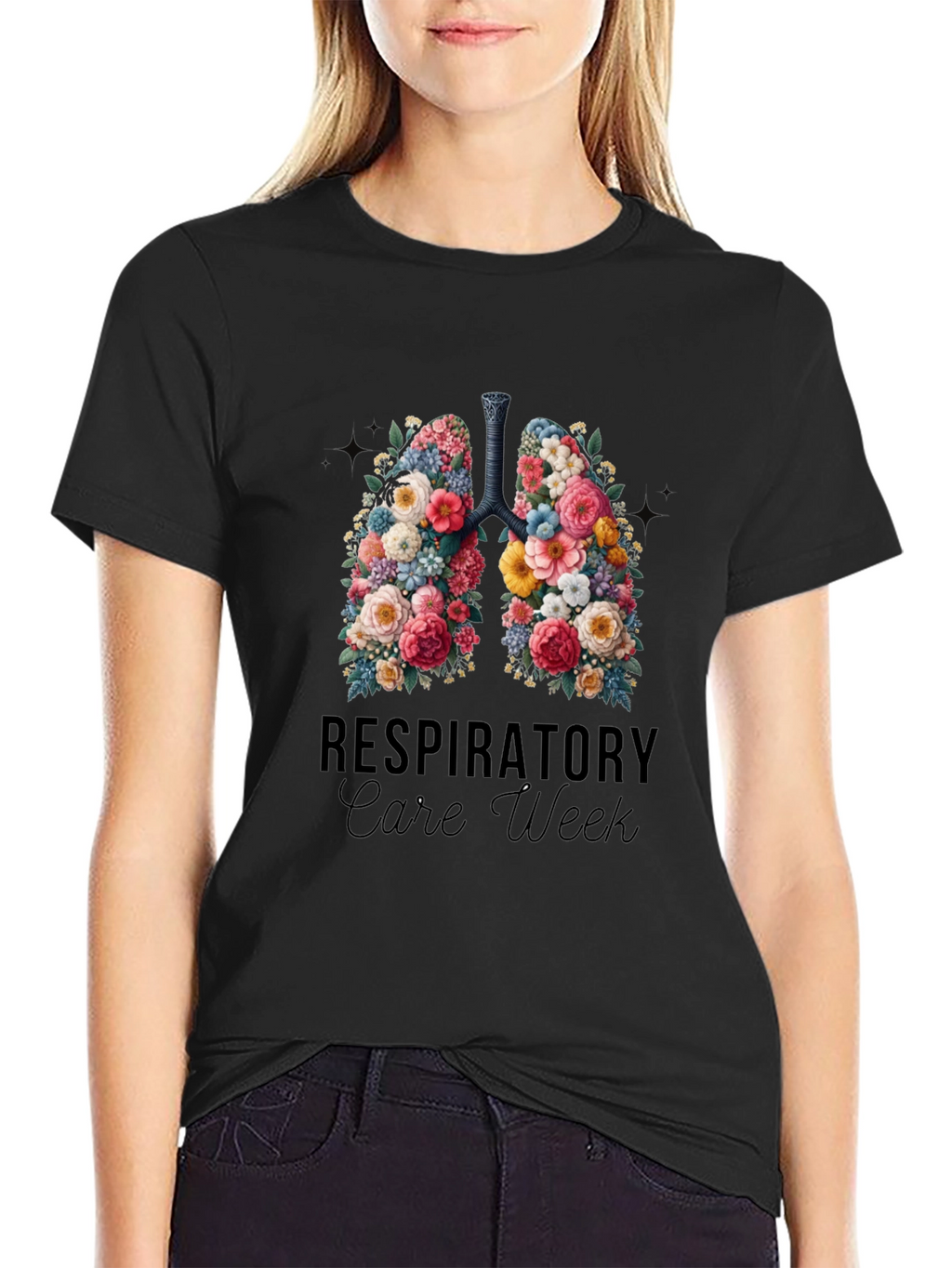 Respiratory Care Week Floral Lungs T-Shirt