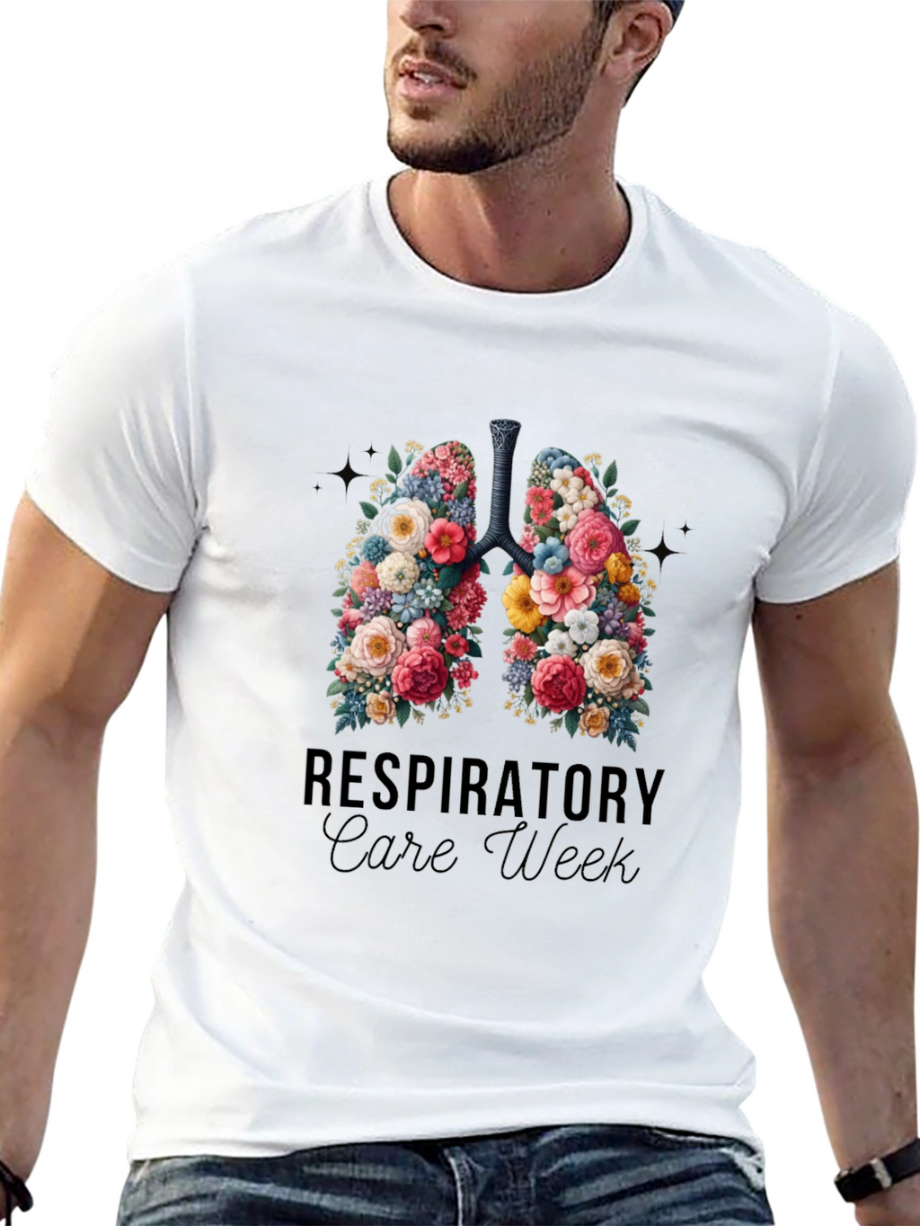 Respiratory Care Week Floral Lungs T-Shirt