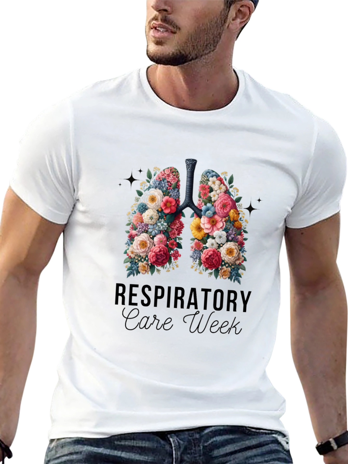 Respiratory Care Week Floral Lungs T-Shirt