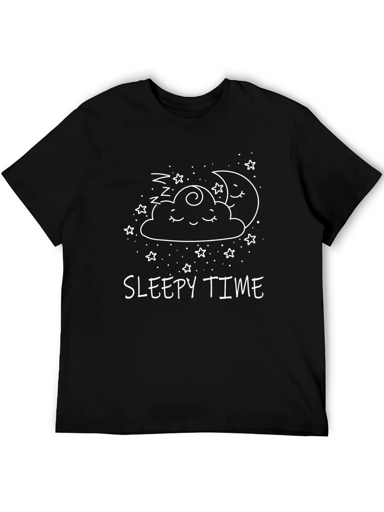 Sleepy Time Graphic Tee - Cute Cartoon Cloud & Moon Design